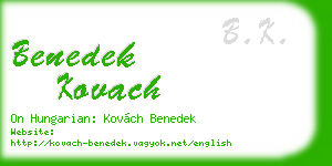 benedek kovach business card
