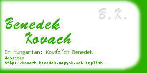 benedek kovach business card